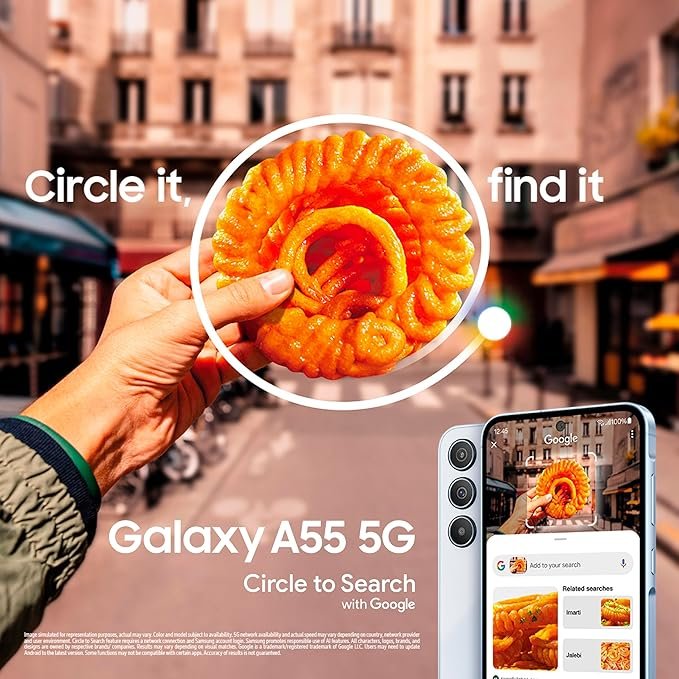 Samsung Galaxy A55 5G (Awesome Navy, 8GB RAM, 256GB Storage) | AI | Metal Frame | 50 MP Main Camera (OIS) | Super HDR Video| Nightography | IP67 | Corning Gorilla Glass Victus+ | sAMOLED Display - Image 2