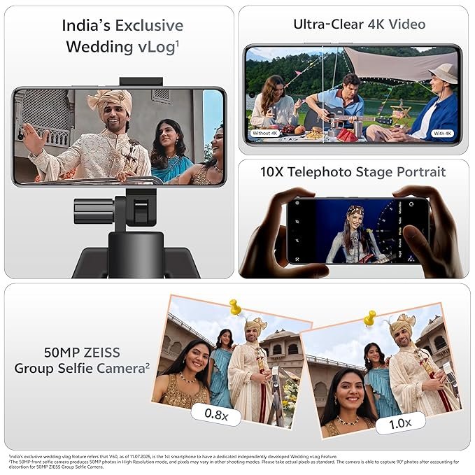 Vivo V60 5G (Mist Gray, 8GB RAM, 256GB Storage) - Image 4